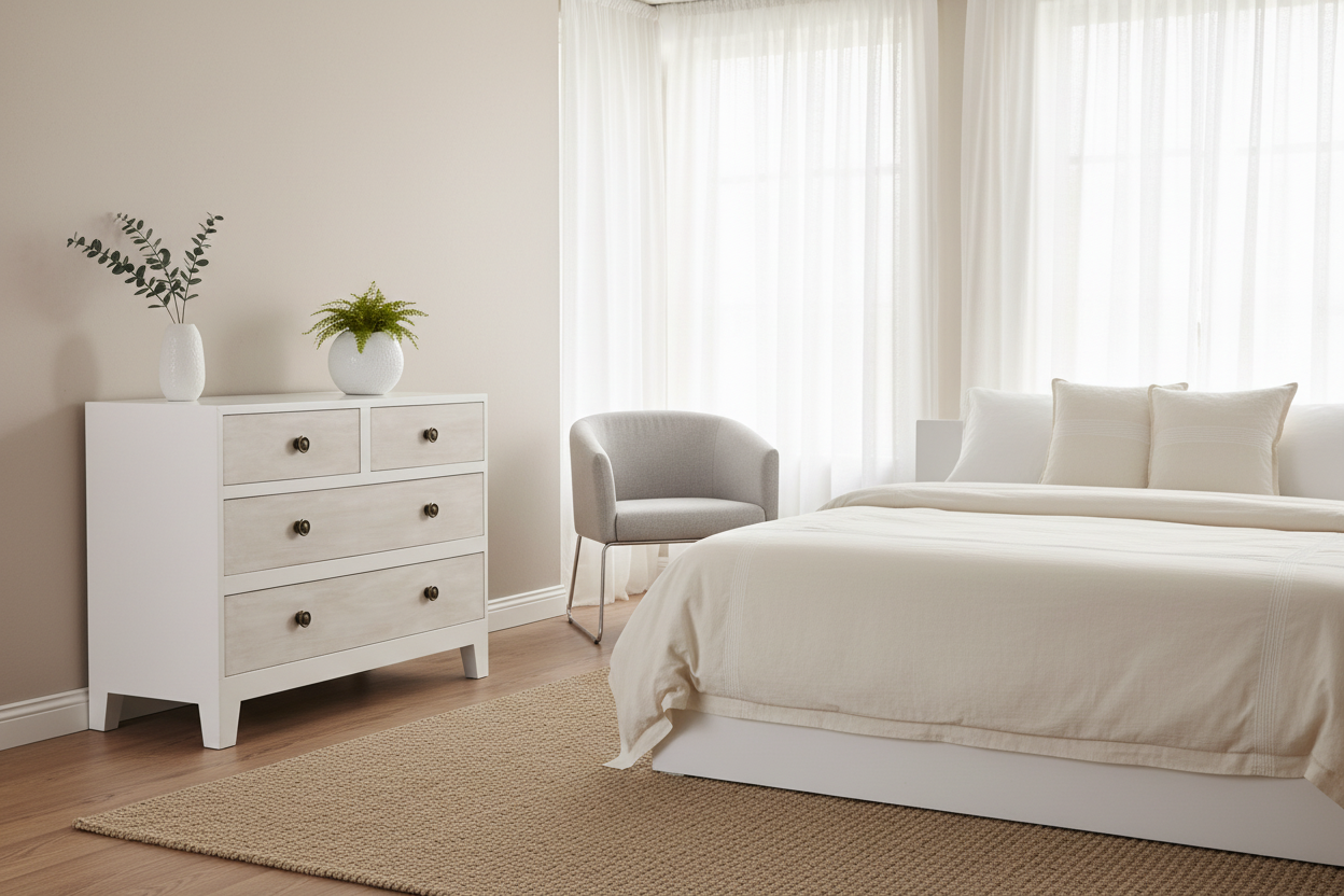 Washed Chest of Drawers in Bedroom